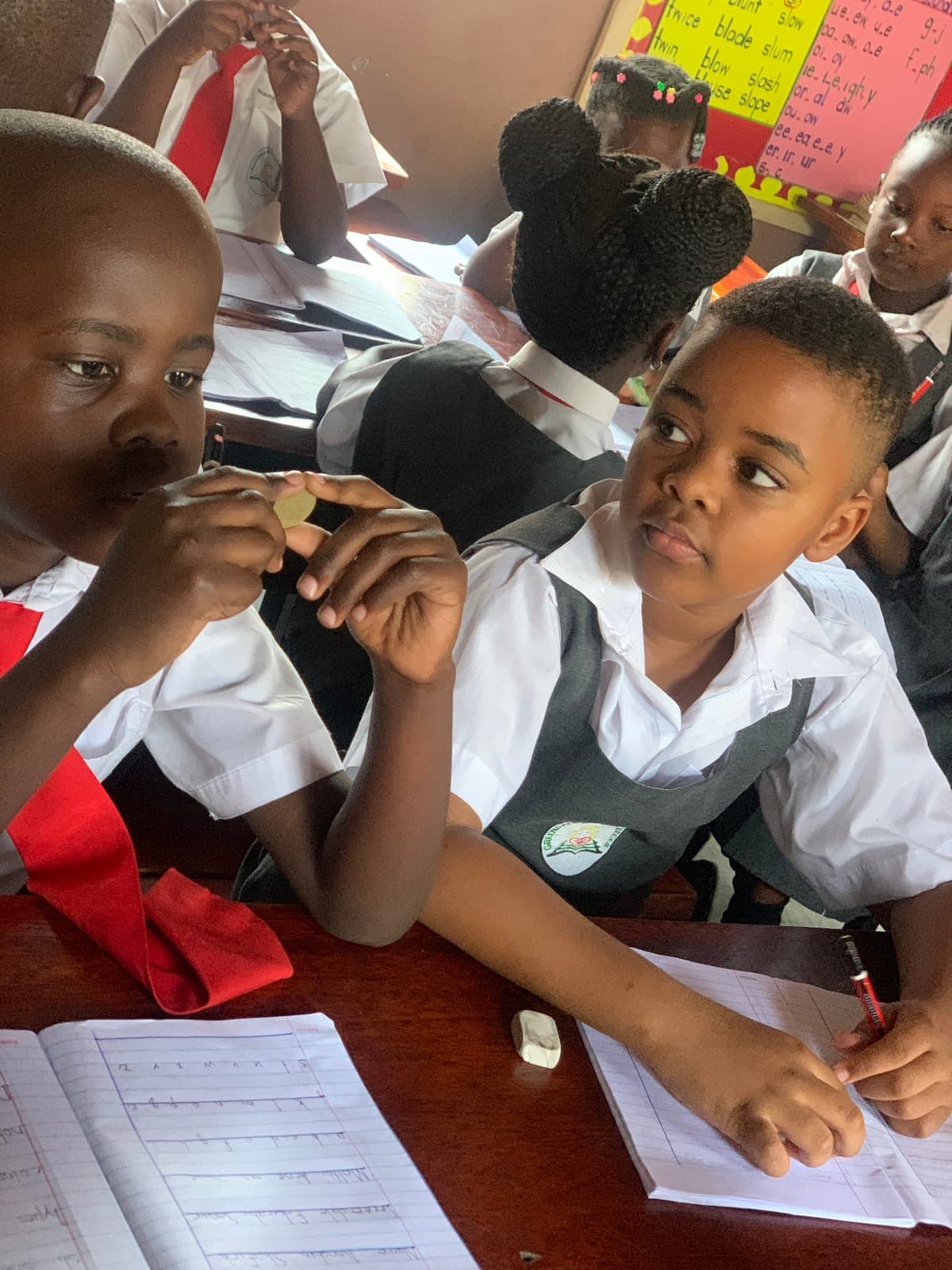 Classwork in the exercise books