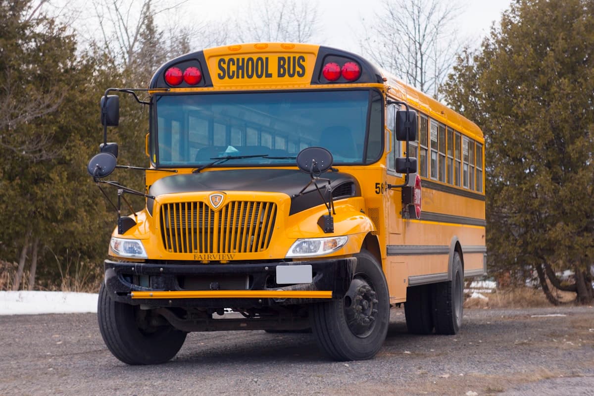 A Greendale school van on its morning route
