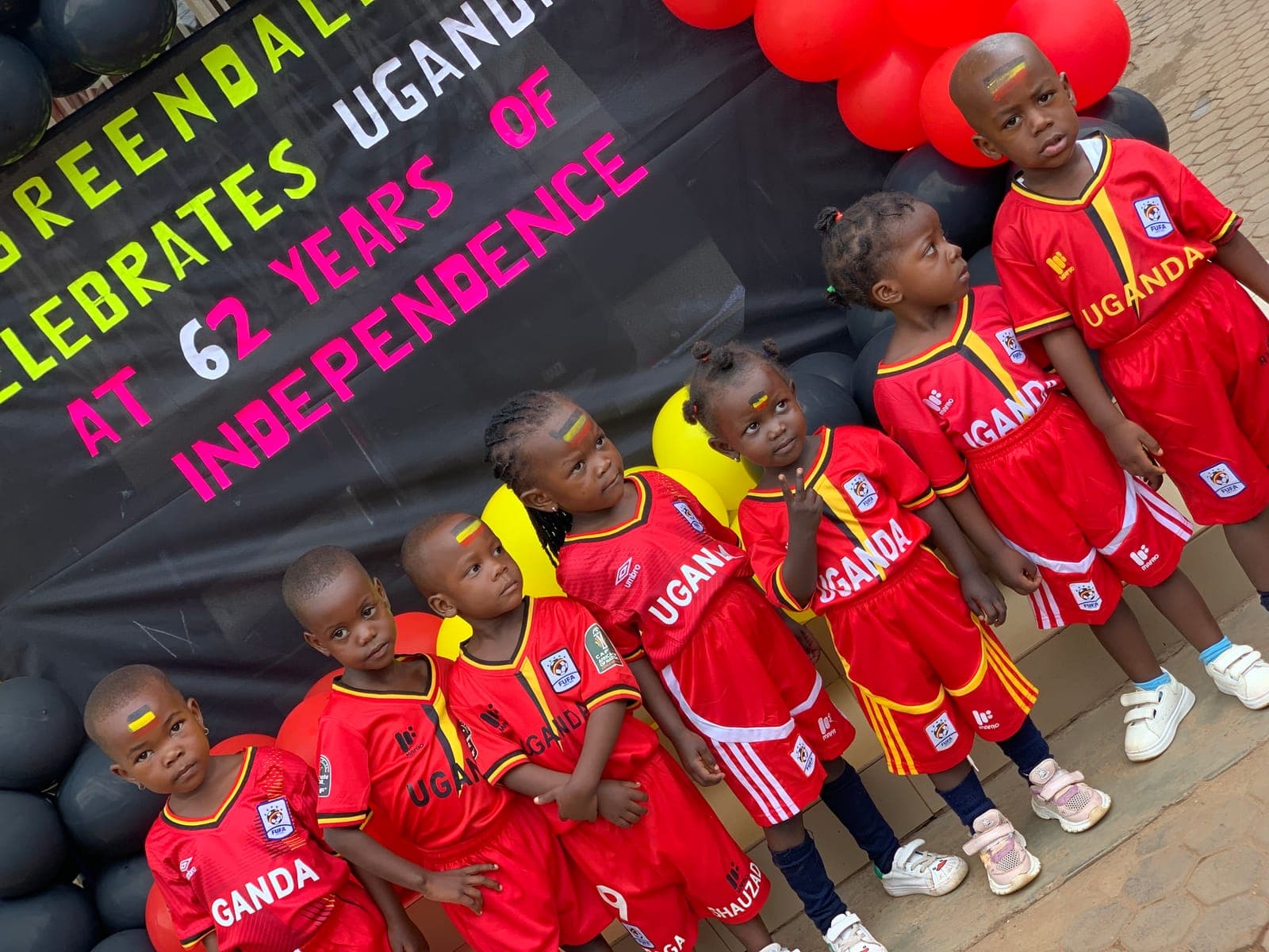 The little ones in red, gold and black