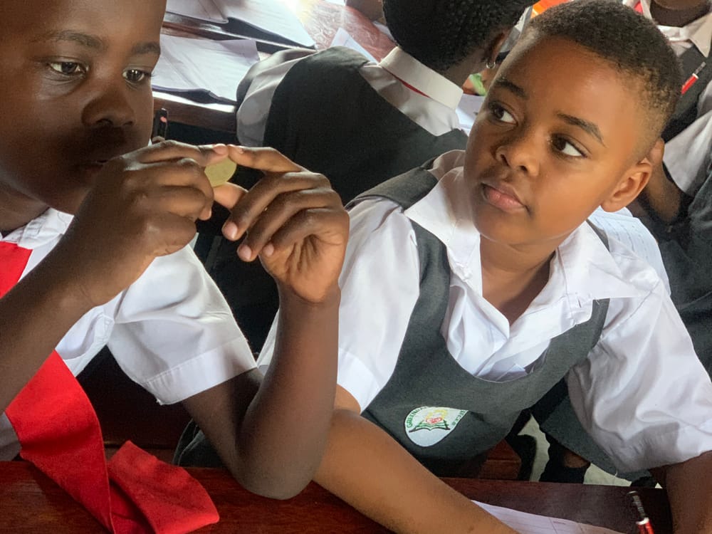 Lower primary learners at their desks during a lesson